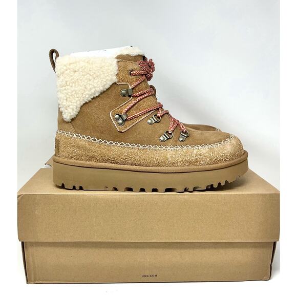 🔴SOLD UGG Classic Alpine Chestnut Lace Up Suede Sheepskin Boots Size 11 NIB - Picture 9 of 14